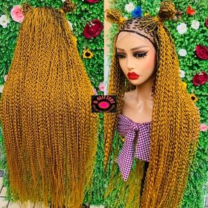 KNOTLESS WATERMELON BRAIDED WIG ON 13*6 LACE CLOSURE 42"